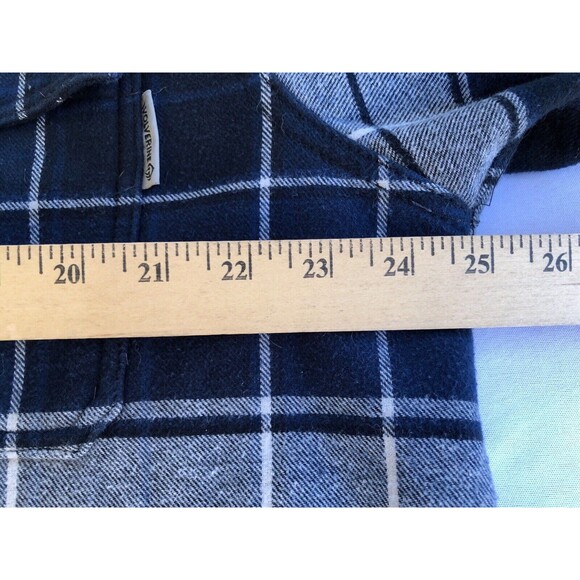 Wolverine DISTRESSED Hoodie XL Plaid Blue Snap Close Long Sleeve Workwear - Picture 8 of 11